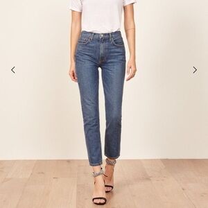 Reformation Blue Straight Leg Jeans